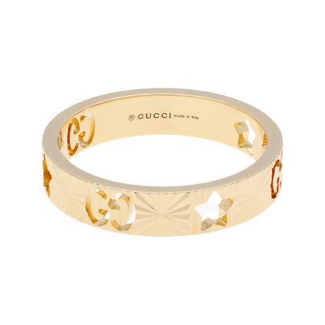 Gucci 18K Yellow Gold Icon Heart Band Ring Designer Jewellery Gucci