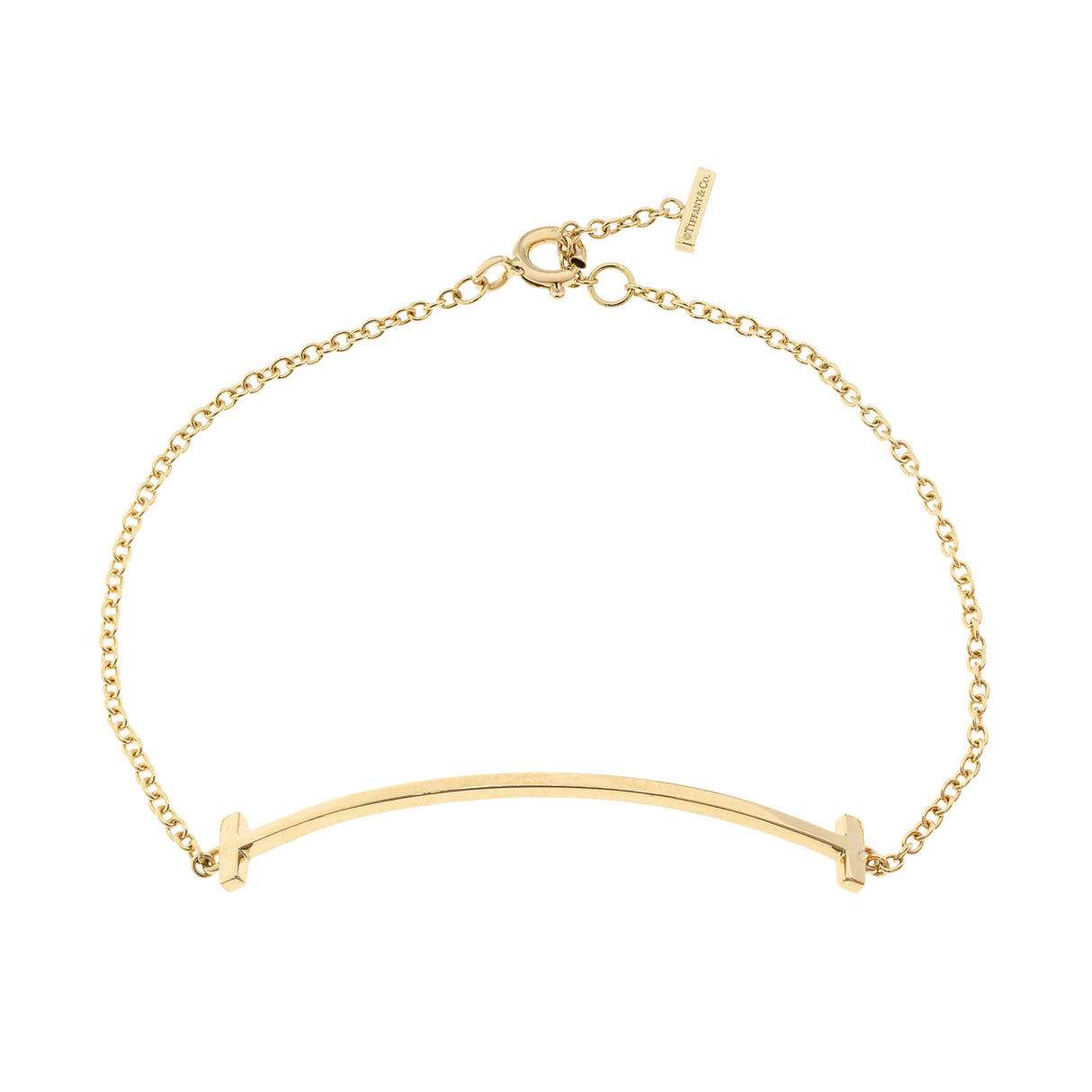 Tiffany & Co. 18K Yellow Gold T Smile Bracelet Designer Jewellery Tiffany and Co