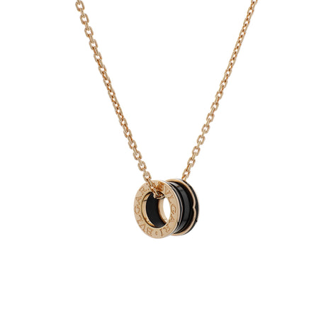 Bulgari 18K Rose Gold Black Ceramic B.zero1 Pendant Necklace Designer Jewellery Bulgari