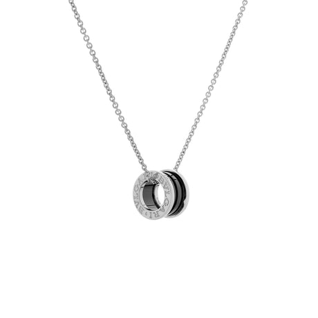 Bulgari Sterling Silver Black Ceramic Save The Children Pendant Necklace Designer Jewellery Bulgari