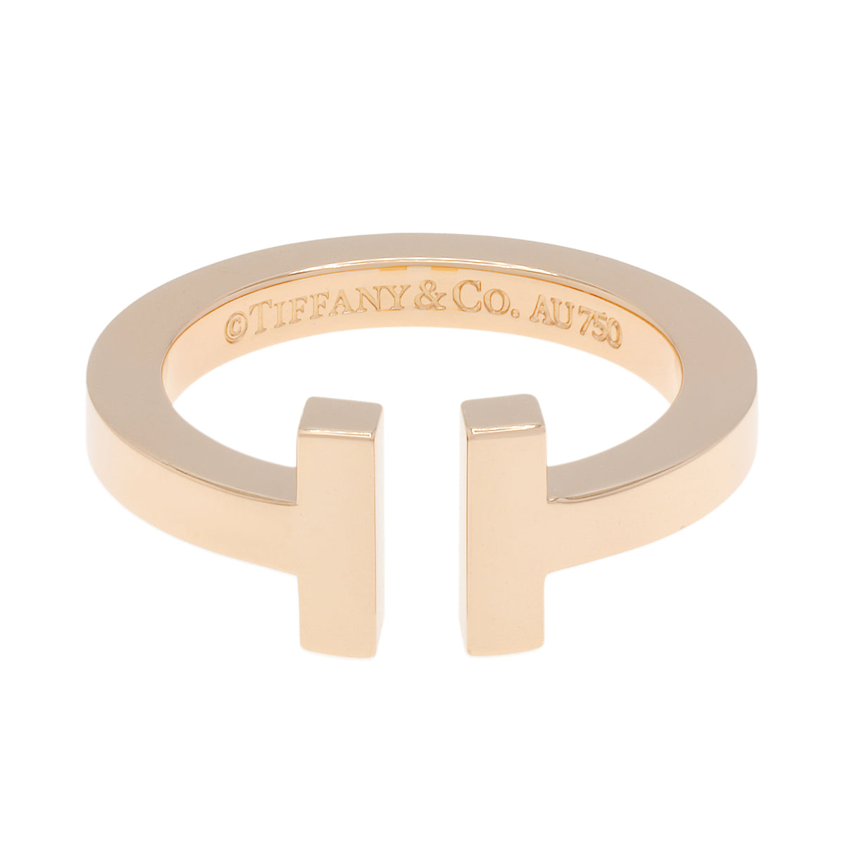 Tiffany & Co. 18K Rose Gold T Square Ring Designer Jewellery Tiffany and Co