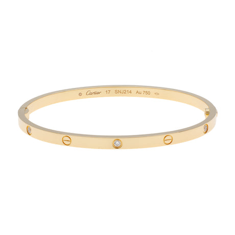 Cartier 18K Yellow Gold 6 Diamond Small Love Bracelet Designer Jewellery Cartier