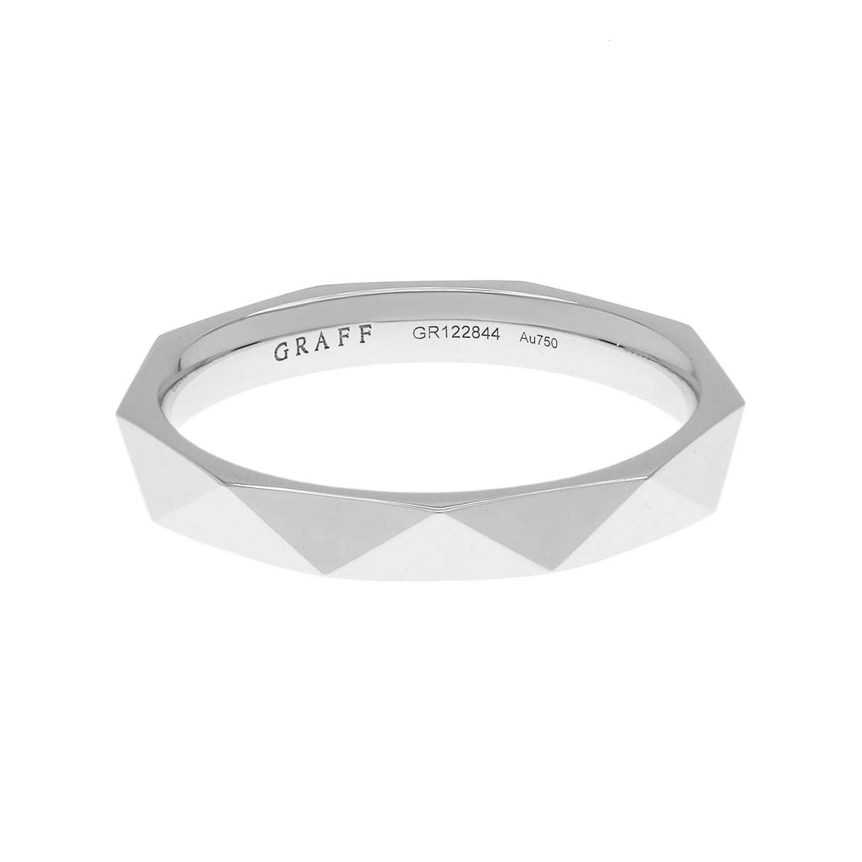 Laurence Graff 18K White Gold Signature Faceted Wedding Band Fine Jewellery Modaselle