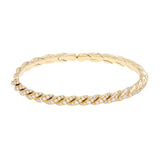 David Yurman 18K Yellow Gold Diamond 5mm Sculpted Cable Flex Bracelet Designer Jewellery David Yurman