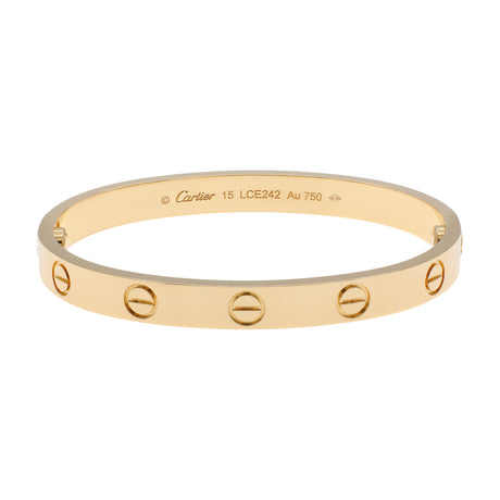 Cartier 18K Yellow Gold Classic Love Bracelet Designer Jewellery Cartier
