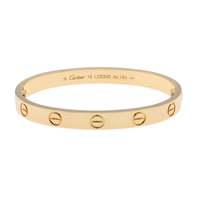 Cartier 18K Yellow Gold Classic Love Bracelet Designer Jewellery Cartier