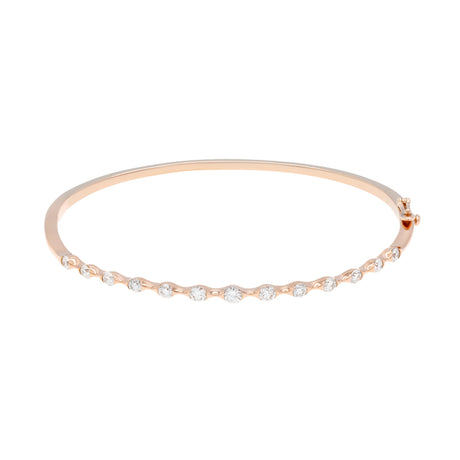 14K Rose Gold 0.85 Carat Diamond Bangle Fine Jewellery Modaselle