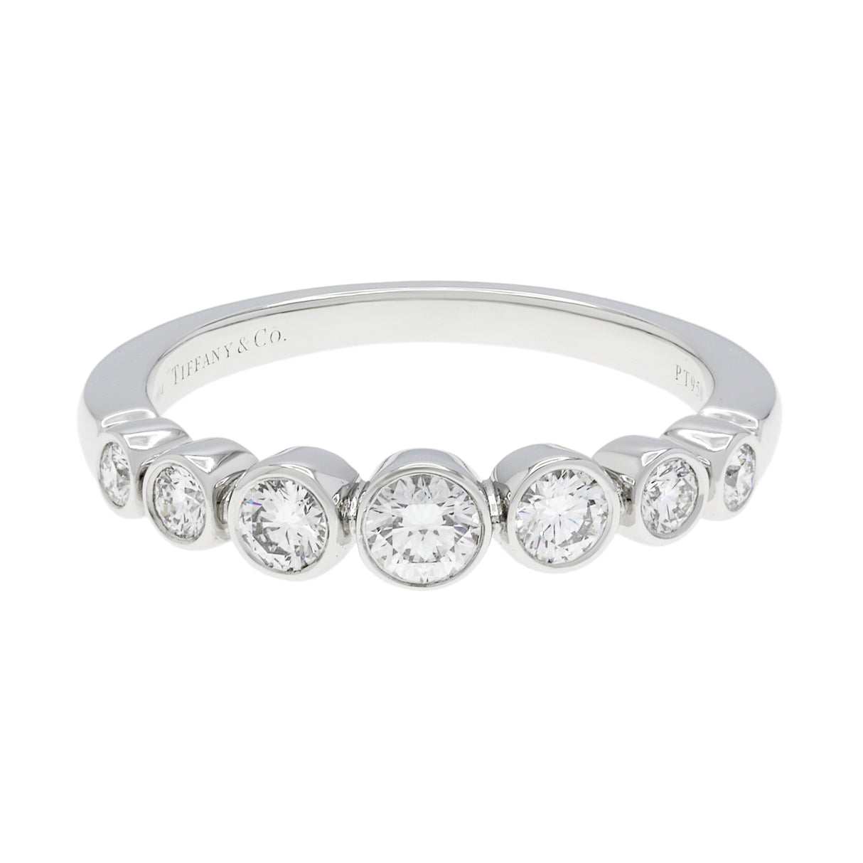Tiffany & Co. Platinum Diamond Graduated Jazz Ring Designer Jewellery Tiffany and Co