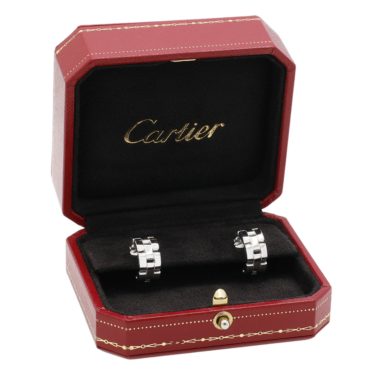 Cartier 18K White Gold Panthere Maillon Earrings Designer Jewellery Cartier