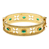 18K Yellow Gold Temple St. Clair 3.18 Carat Emerald Bangle