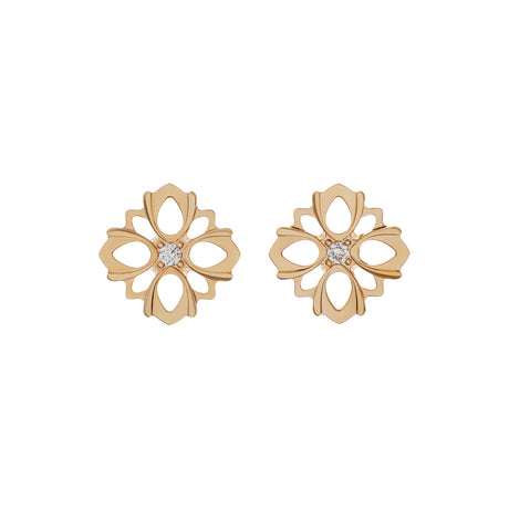 Gucci 18K Rose Gold Diamond Flora Earrings Designer Jewellery Gucci