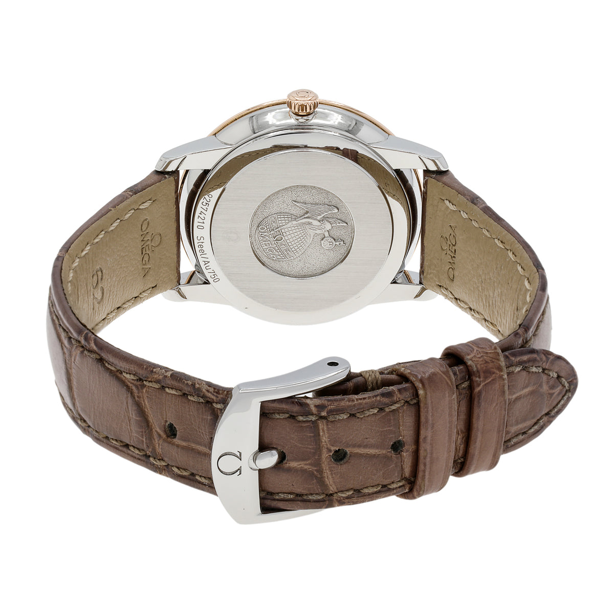 Omega Stainless Steel 18K Rose Gold De Ville Prestige 424.23.27.60.09.001 Watches Omega