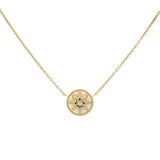 Christian Dior 18K Yellow Gold Diamond Mother of Pearl Rose des Vents Necklace