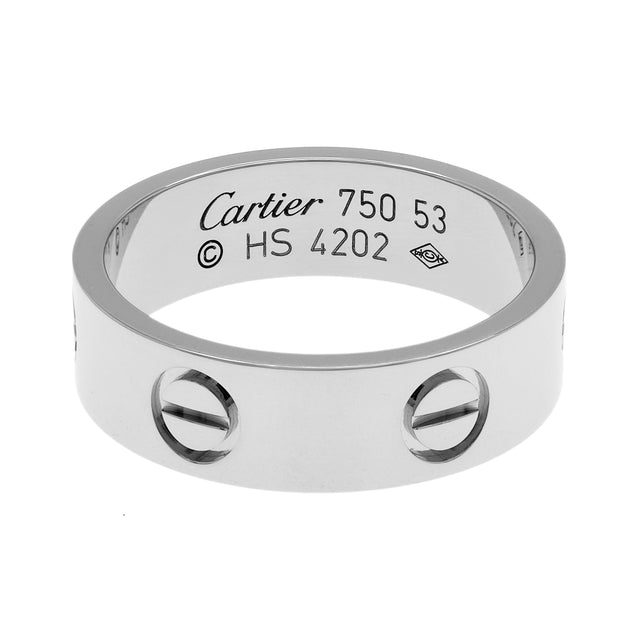 Cartier 18K White Gold Classic Love Ring Designer Jewellery Cartier