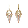 14K Tri-Tone Fringe Drop Earrings Fine Jewellery Modaselle