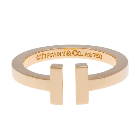 Tiffany & Co. 18K Rose Gold T Square Ring Designer Jewellery Tiffany and Co