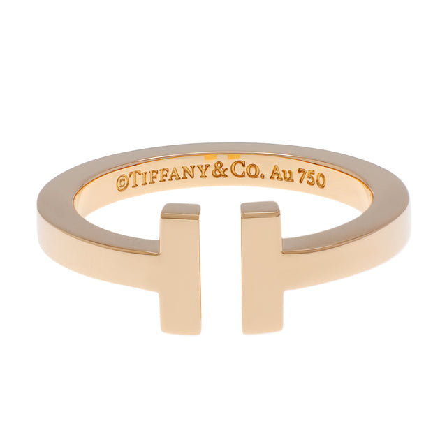 Tiffany & Co. 18K Rose Gold T Square Ring Designer Jewellery Tiffany and Co