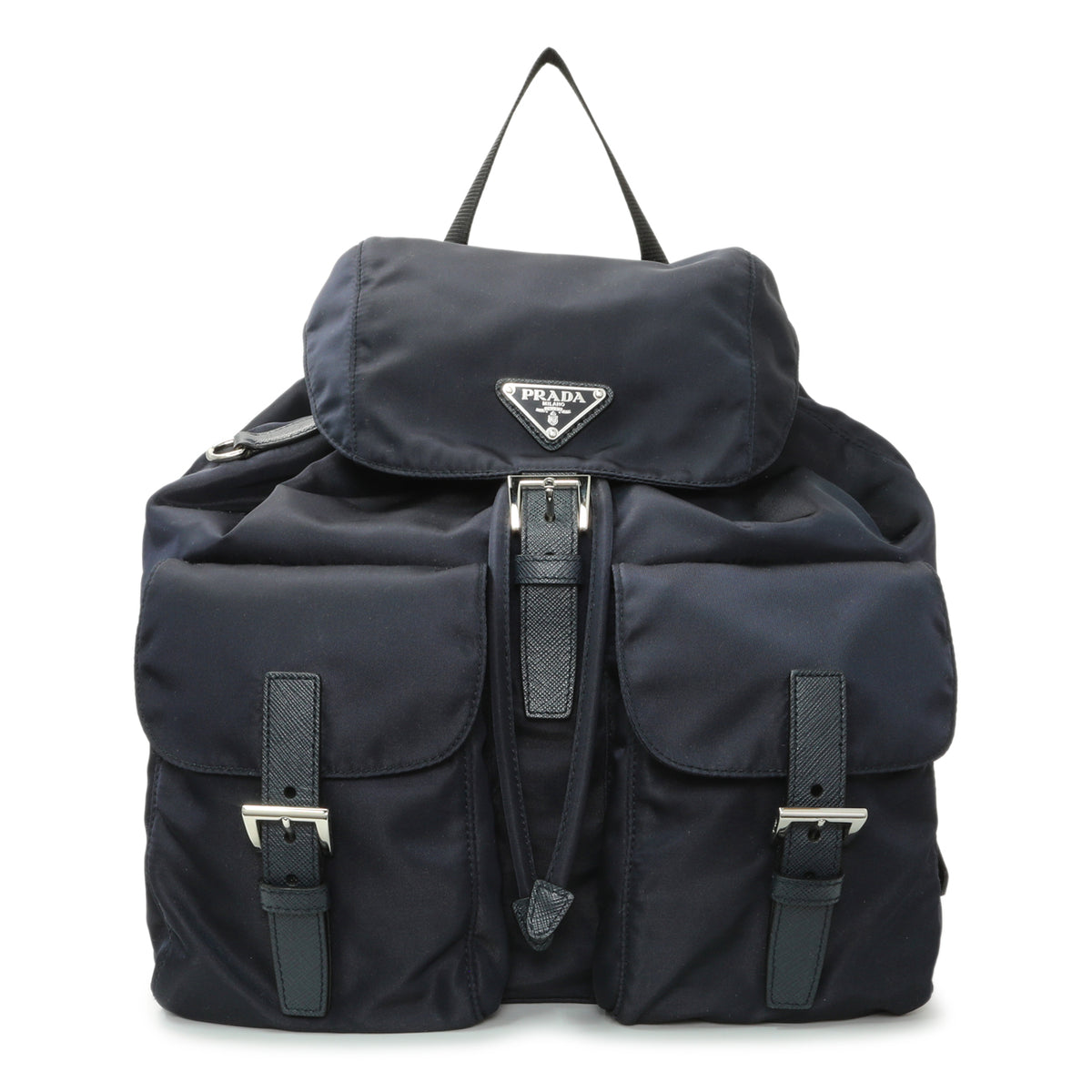Prada Navy Re-Nylon Saffiano Small Backpack Handbags Prada
