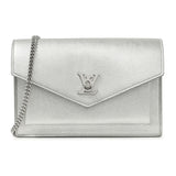 Louis Vuitton Silver Soft Calfskin Mylockme Chain Pochette