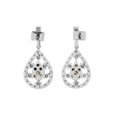 18K White Gold 3.48 Carat Pear Drop Earrings