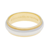Tiffany & Co. 18K Yellow Gold Platinum 6mm Milgrain Band Ring Rings Tiffany and Co