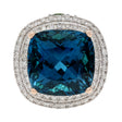 18K Rose Gold 23.46 Carat Blue Topaz Zorab Cocktail Ring Fine Jewellery Modaselle