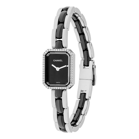 Chanel Stainless Steel Black Ceramic Diamond Premiere H2163 Watches Chanel
