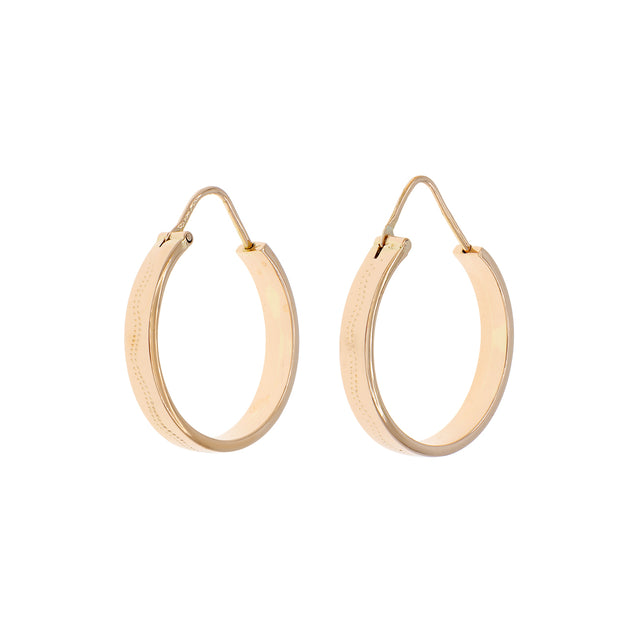 18K Yellow Gold Hoop Earrings Fine Jewellery Modaselle