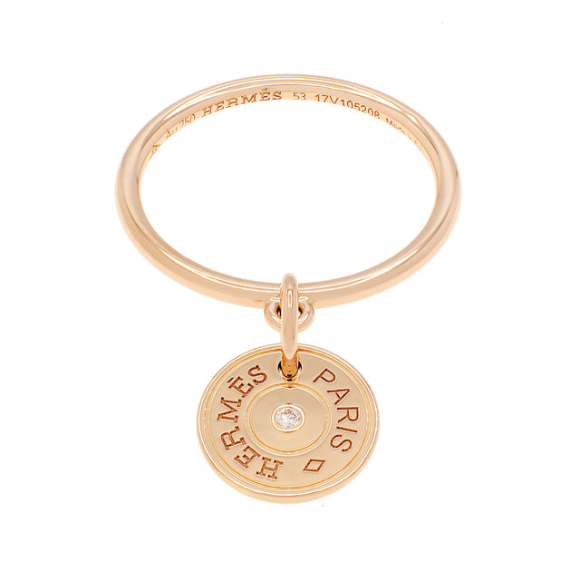 Hermes 18K Rose Gold Gambade Ring Designer Jewellery Hermes