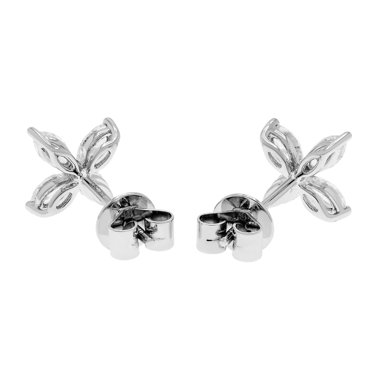 18K White Gold 0.81 Carat Marquis Diamond Earrings