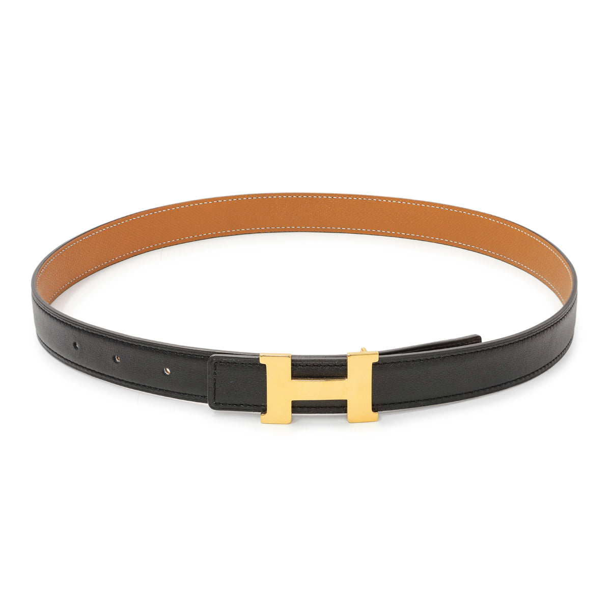 Hermes Black Swift Gold Epsom 24mm Mini Constance Reversible H Belt Accessories Hermes