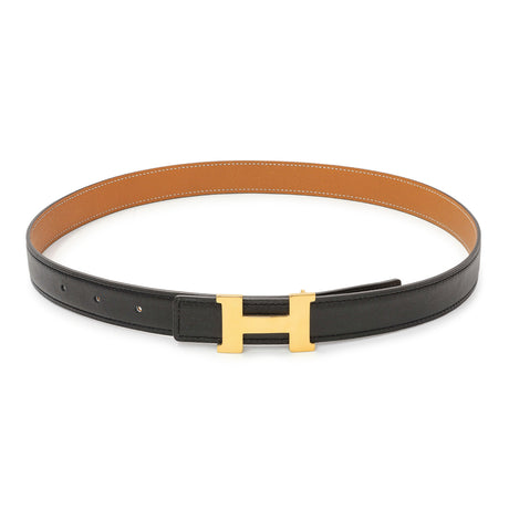 Hermes Black Swift Gold Epsom 24mm Mini Constance Reversible H Belt Accessories Hermes