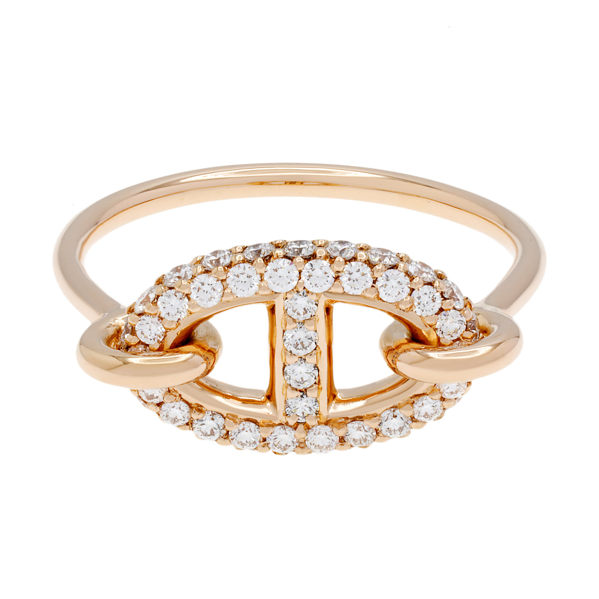 Hermes 18K Rose Gold Diamond Farandole Ring Designer Jewellery Hermes