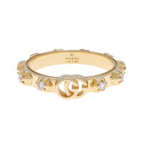 Gucci 18K Yellow Gold Diamond Running GG Ring Designer Jewellery Gucci