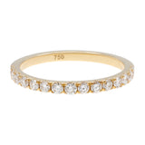 18K Yellow Gold Diamond Half Eternity Band Ring