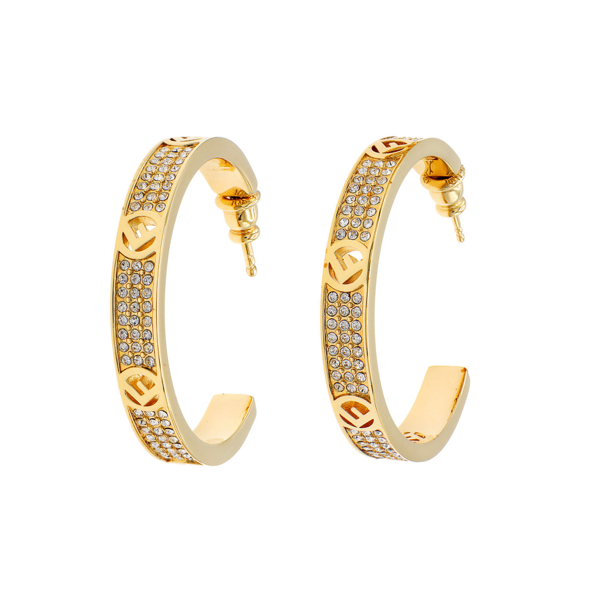 Fendi F is Fendi Crystal Hoop Earrings Fendi