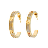 Fendi F is Fendi Crystal Hoop Earrings Fendi