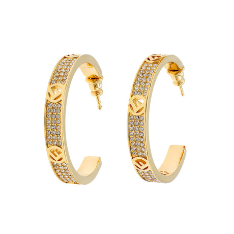 Fendi F is Fendi Crystal Hoop Earrings Fendi
