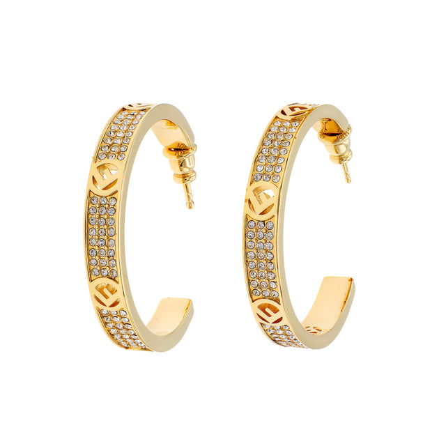 Fendi F is Fendi Crystal Hoop Earrings Fendi