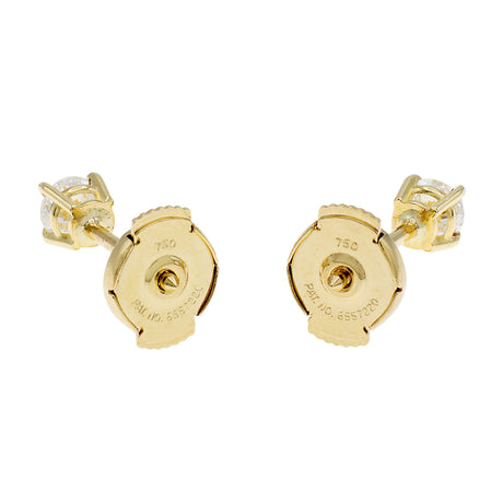 18K Yellow Gold 0.30 Carat Diamond Stud Earrings