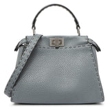 Fendi Tempesta Calfskin Romano Selleria Mini Peekaboo Iconic Satchel