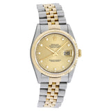 Rolex Stainless Steel 18K Yellow Gold Diamond Datejust 36 16233 Watches Rolex