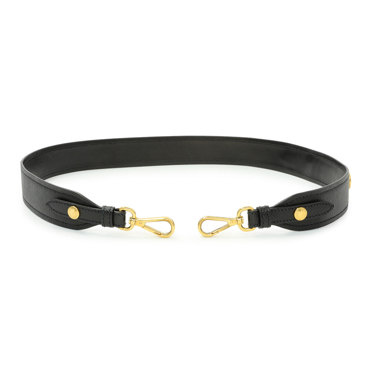 アクセサリー PRADA L BAG STRAP Prada Black Saffiano Cuir Calfskin Shoulder Strap – Modaselle