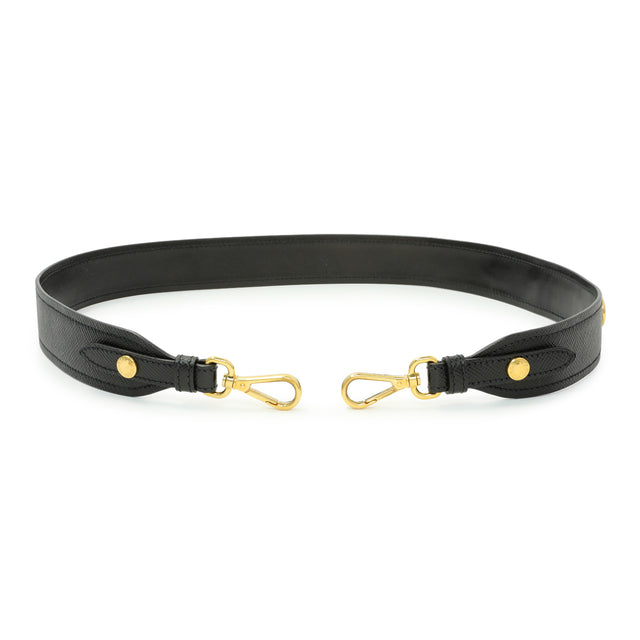 Prada Black Saffiano Cuir Calfskin Shoulder Strap Accessories Prada