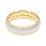 Tiffany & Co. Platinum 18K Yellow Gold 6mm Lucida Wedding Band Ring Designer Jewellery Tiffany and Co