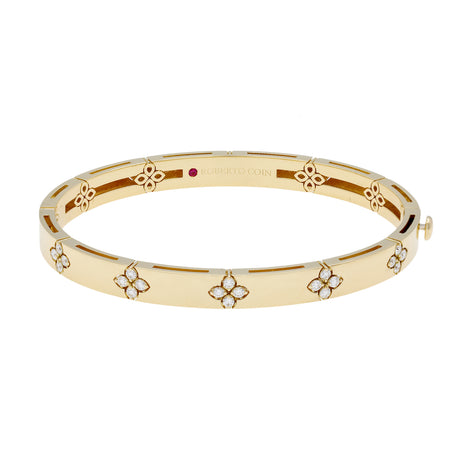 Roberto Coin 18K Yellow Gold Love In Verona Medium Diamond Accent Bangle Fine Jewellery Modaselle
