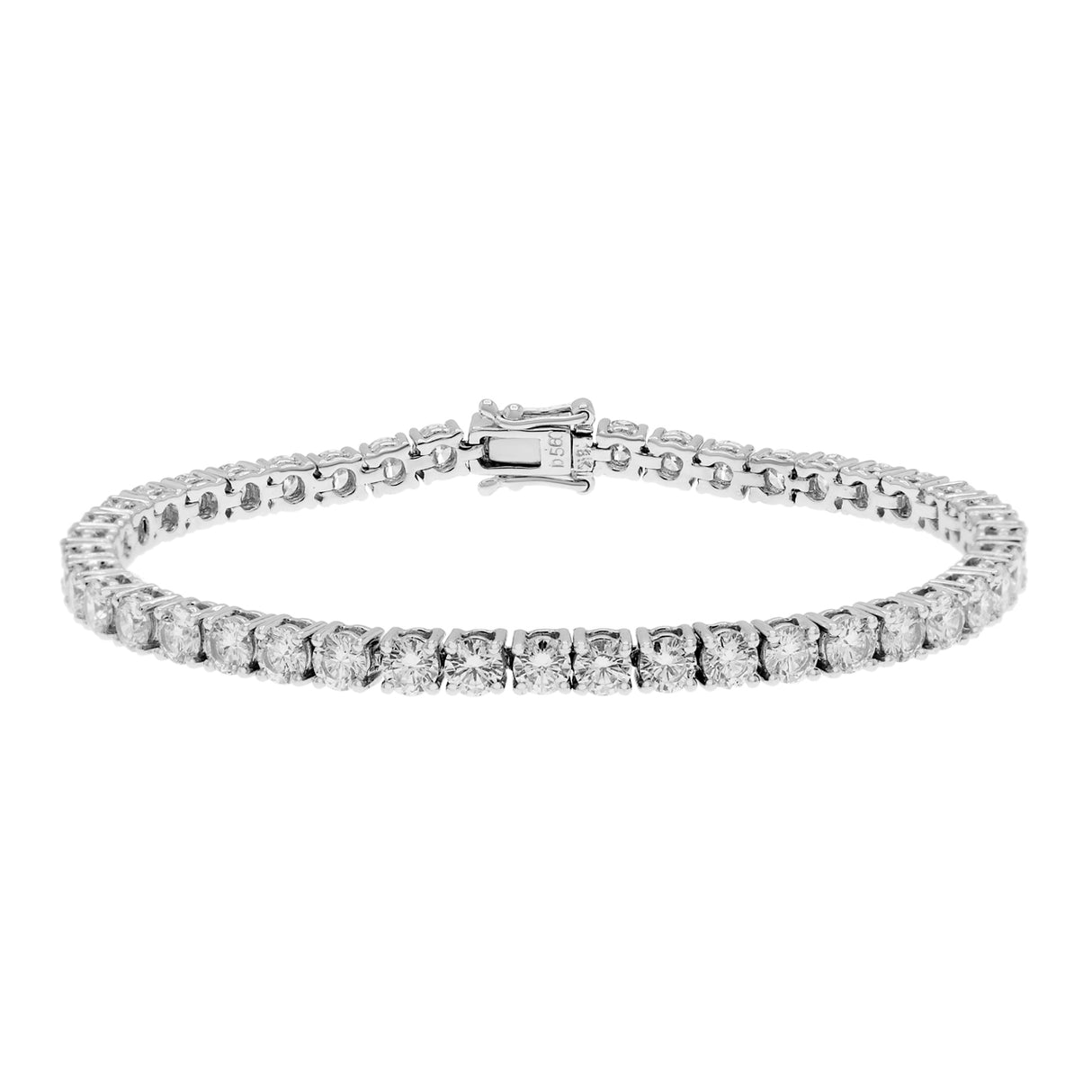 18K White Gold 5.60 Carat Tennis Bracelet