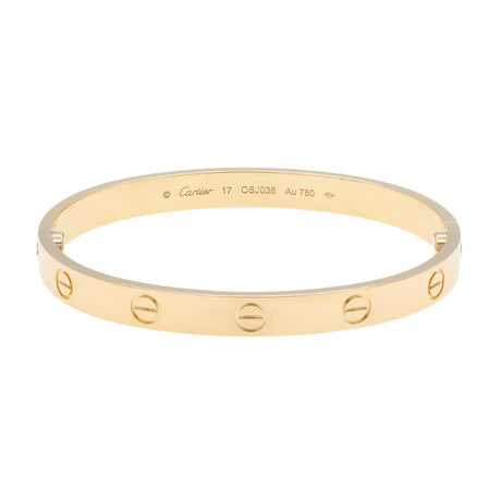 Cartier 18K Yellow Gold Classic Love Bracelet Designer Jewellery Cartier