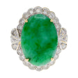 18K Yellow Gold Cabochon Jadeite Ring Fine Jewellery Modaselle