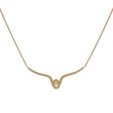 14K Yellow Gold Lavaliere 0.66 Carat Diamond Necklace Fine Jewellery Modaselle
